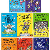 Anne Fine Collection 8 Books Set (Bill's New Frock, On Planet Fruitcake, The Angel of Nitshill Road, Ivan the Terrible, How to Write Really Badly, Saving Miss Mirabelle, Anneli the Art Hater & 1 More)