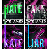 Madison Kate Series 4 Book Set by Tate James – Hate, Liar, Fake & Kate – YA Romance Fiction Collection, Love Stories, Novels for Readers