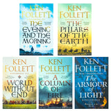 Kingsbridge Novels Collection 5 Books Set By Ken Follett (The Pillars Of The Earth, World Without End, A Column Of Fire, The Evening And The Morning & The Armour Of Light)