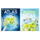 Children's Atlas Collection 2 Books Set by Andrew Brooks & DK – Illustrated Animal & Geography Atlases for Kids| Fun Learning, Exploration & Education