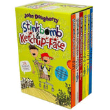 Stinkbomb & Ketchup Face Series 6 Book Collection Box Set by John Dougherty – Funny Children's Fiction, Adventure Stories, Book Set for 8+ years