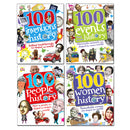 100 History Series 4 Books Collection Set, 100 People Who Made History, 100 Events, 100 Inventions, 100 Women