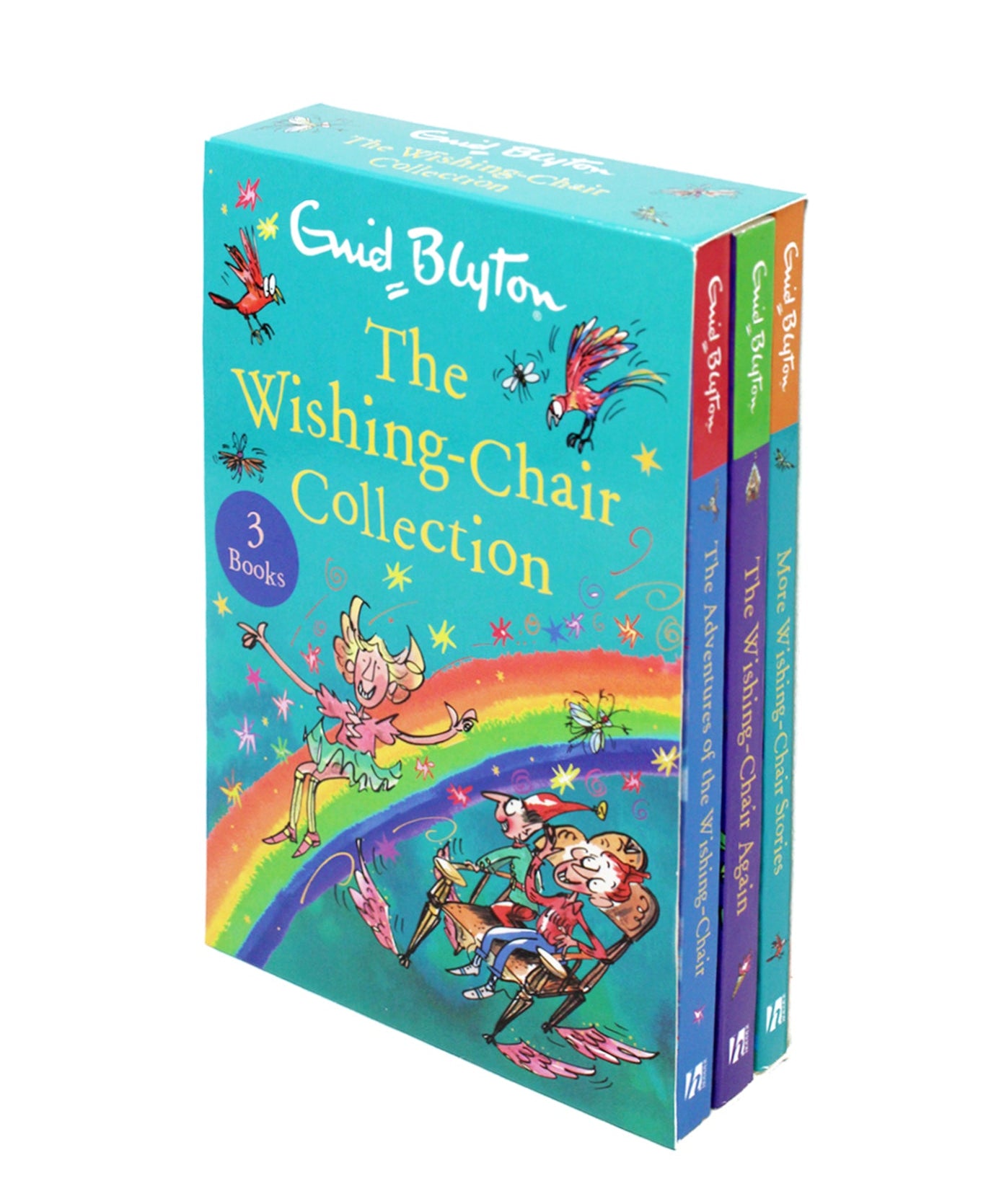 Photo of The Wishing Chair 3 Books Collection by Enid Blyton on a White Background