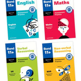 Bond 11+ Assessment Practice Papers Age 8-9: English, Maths, Verbal Reasoning and Non-Verbal Reasoning for GL Assessment and Other 11+ Exams - 4 Book Set