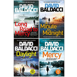 David Baldacci Atlee Pine Series 4 Book Collection Set – Long Road to Mercy, Minute to Midnight, Daylight, Mercy – Thriller Mystery Fiction Bestseller