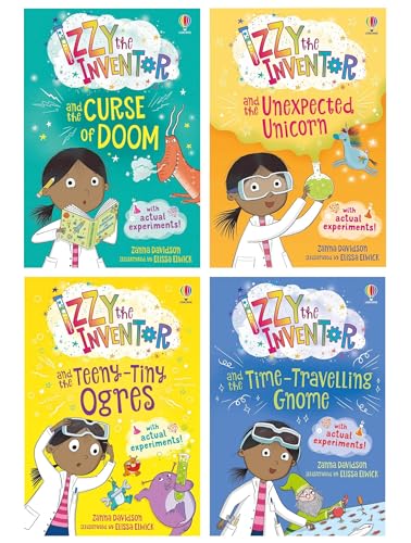 Izzy the Inventor Series By Zanna Davidson 4 Books Collection Set (The Unexpected Unicorn, The Curse of Doom, The Time Travelling Gnome & the Teeny Tiny Ogres)