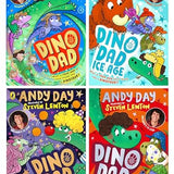 Dino Dad Series 4 Books Collection Set By Andy Day (Dino Dad, Ice Age, Big School Talent Show and Mystery of the Missing Egg) | Paperback