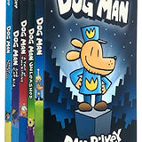 Dog Man Series 1-5 Books Collection Set By Dav Pilkey (Dog Man, Unleashed, A Tale of Two Kitties, Dog Man and Cat Kid, Lord of the Fleas)