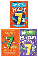 Amazing Facts Every Kid Needs to Know for 7 Year Olds Children's 3 Books Set (Amazing Facts Every 7 Year Old Needs to Know, Stories for 7 Year Olds & Amazing Puzzles and Quizzes for Every 7 Year Old)