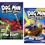 Dog Man Series by Dav Pilkey 2 Books Collection Set: Book No. 11 and 12 (Twenty Thousand Fleas Under the Sea and The Scarlet Shedder [Hardback])