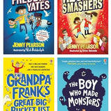 Jenny Pearson Collection 4 Books Set (The Super-Miraculous Journey of Freddie Yates, The Incredible Record Smashers, Grandpa Frank's Great Big Bucket List, The Boy Who Made Monsters)