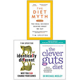 The Diet Myth, Identically Different, The Clever Guts Diet 3 Books Collection Set