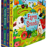 Usborne Sound Books Collection 4 Books Set  (Series 2) By Sam Taplin (Farm Sounds, Bird Sounds, Garden Sounds, Zoo Sounds)