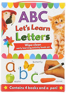 ABC Let's Learn Letters Wipe Clean Early Learning Activity 4 Book Set Inc Pen