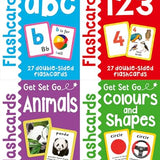 Get Set Go Early Learning Flashcards Ages 3+ – ABC, Numbers, Animals, Colours & Shapes | Early Childhood Education Card Tray Set