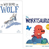 Rachel Bright 2 books set The Worrysaurus, The Way Home for Wolf
