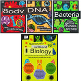 DK Seriously Brilliant Biology 3 books set by Steve Mould (The DNA Book, The Bacteria Book, The Body Book) | Hardback