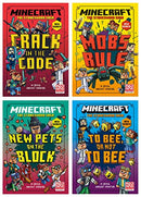 Minecraft Stonesword Saga Series 4 Books Collection Set By Nick Eliopulos (Minecraft: Crack in the Code!, Minecraft: Mobs Rule!, Minecraft: NEW PETS ON THE BLOCK & Minecraft: To Bee, Or Not to Bee!)