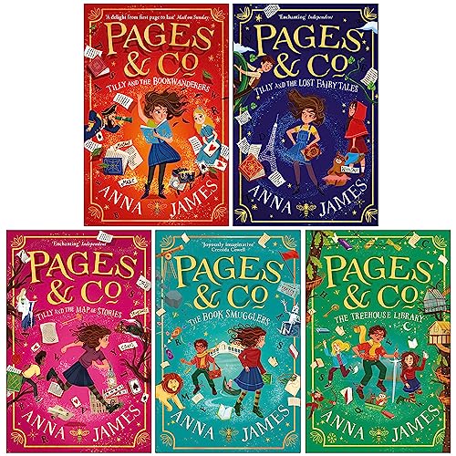 Anna James Pages & Co Collection 5 Books Set (Tilly and the Bookwanderers, Tilly and the Lost Fairy Tales, Tilly and the Map of Stories, The Book Smugglers & The Treehouse Library)