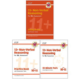 CGP's unbeatable revision for 11+ Non-Verbal Reasoning 3 Books set (11+ GL Non-Verbal Reasoning Study Book, Practice Book (Ages 10-11) and 10-minute Tests (Ages 10-11) Book 1)