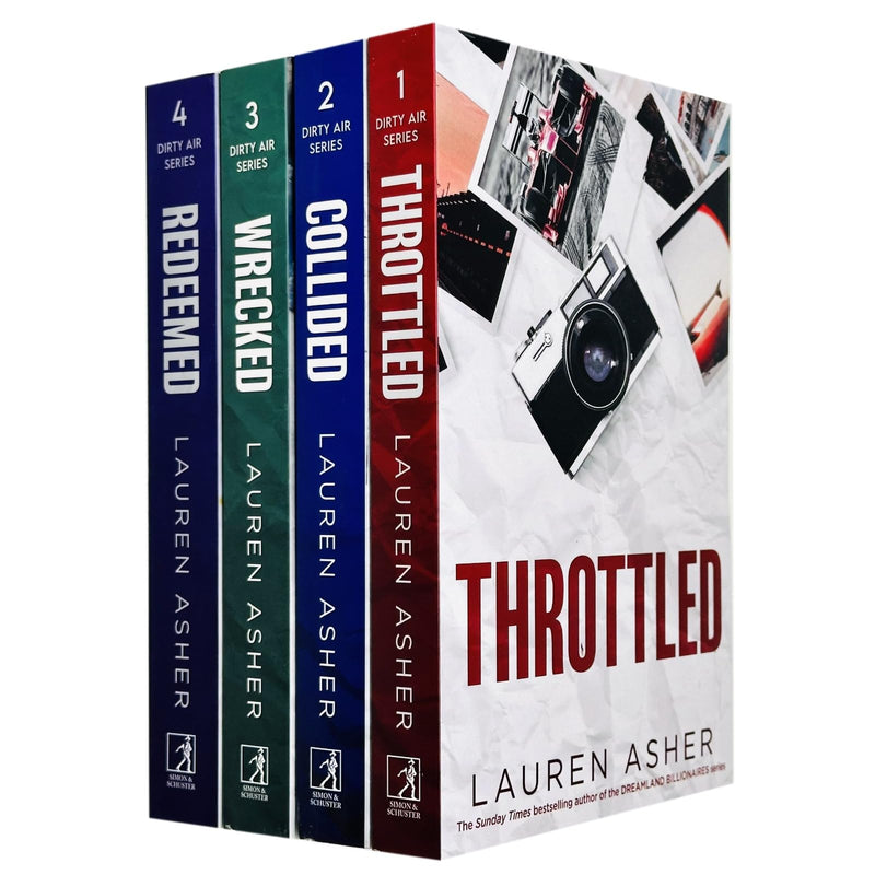 The Dirty Air Series 1-4 Books Collection Set By Lauren Asher (Throttled, Collided, Wrecked and Redeemed)