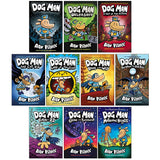 Dog Man Series 1–10 Books Collection Set by Dav Pilkey | Funny Graphic Novel Book Set for Kids – Comics, Adventure, Humor, School Stories, Dogs & More