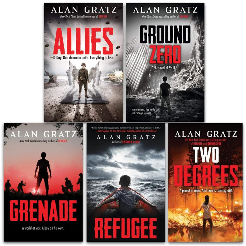 Alan Gratz 5 Books Collection Set (Allies, Two Degrees, Grenade, Refugee, Ground Zero)