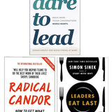 Dare to Lead, Radical Candor and Leaders Eat Last 3 Books Collection Set
