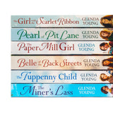 Glenda Young 6 Books Collection Set (The Paper Mill Girl, Belle of the Back Streets, The Tuppenny Child, Pearl of Pit Lane, The Girl with the Scarlet Ribbon, The Miner's Lass)