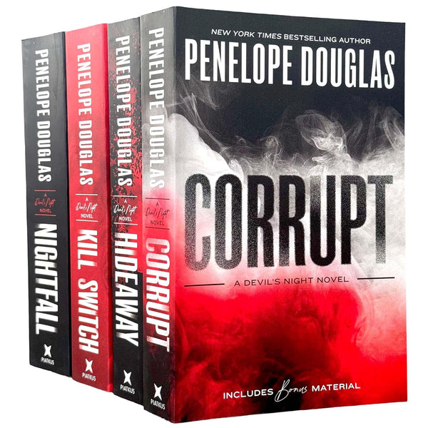 Devil's Night Series By Penelope Douglas 4 Books Collection Set (Corrupt, Hideaway, Kill Switch & Nightfall)