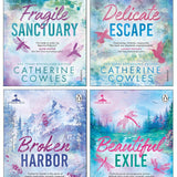 Sparrow Falls Series (Book 1-4) by Catherine Cowles 4 Books Collection Set (Fragile Sanctuary, Delicate Escape, Broken Harbor and Beautiful Exile)