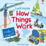 Usborne Lift-the-Flap Look Inside How Things Work by Rob Lloyd Jones- STEM Learning Book for Kids | Explore Machines, Gadgets, and Technology"