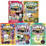 Bunny vs Monkey Set 2: Collection 5 Books Set By Jamie Smart (Bunny Bonanza, The Whopping World Of Puzzles, The Gigantic Joke Fight, The Great Big Glitch and The Impossible Pig)