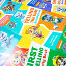 Paw Patrol Get Set for School Activity 12 Books Collection Set (First Letters, Phonics, Writing, Numbers, Counting, Spelling, 100 Words, Fun With Numbers, Telling the Time, Left right up down & More)