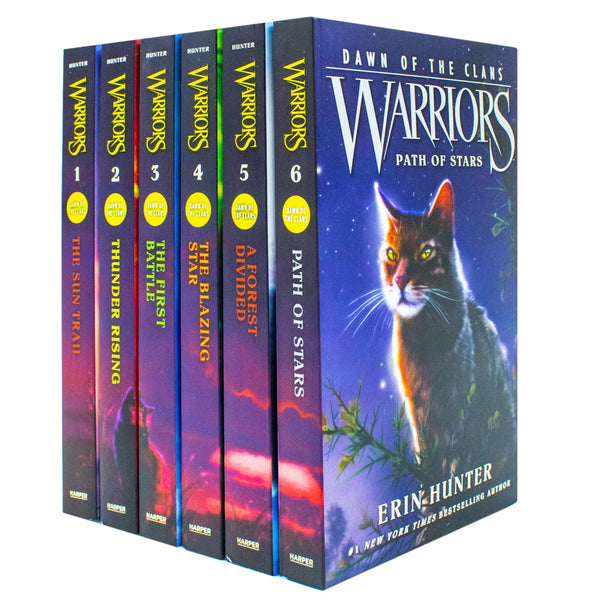 Warriors Cats Dawn of The Clans Prequel Book 1-6 Series 5 Books Collection Set By Erin Hunter(The Sun Trail, Thunder Rising, The First Battle, The Blazing Star, A Forest Divided & Path of Stars)