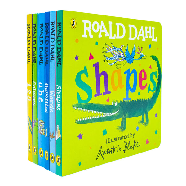 Roald Dahl Early Learning Pre-School Children Collection 6 Books Board Book Collection Set(Shapes, Words, Colours, Opposites, ABC and 123)