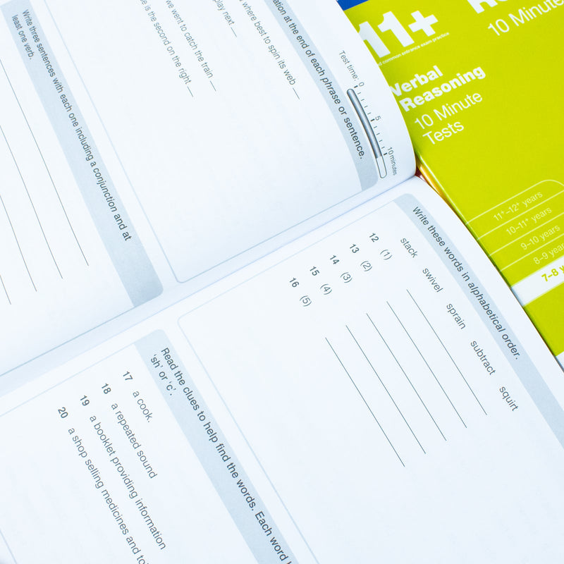 Bond 11+ Maths, English & More 10-Minute Test  Book – Ages 7-8| Practice Worksheets & Exercises to Enhance Learning & Prepare for Assessments