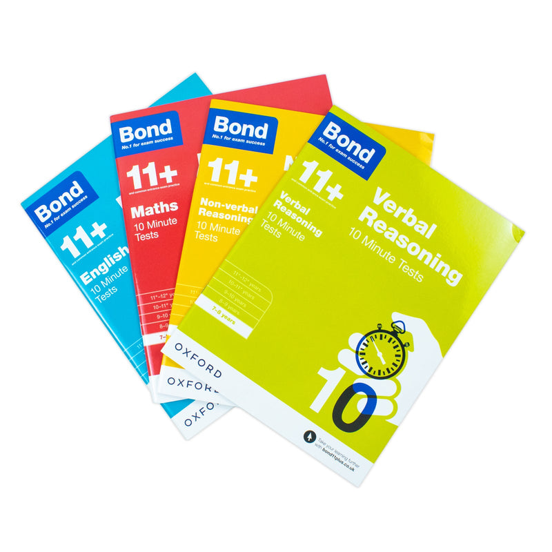 Bond 11+ Maths, English & More 10-Minute Test  Book – Ages 7-8| Practice Worksheets & Exercises to Enhance Learning & Prepare for Assessments