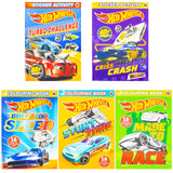 Hot Wheels Sticker Activity 5 Book Collection Set (Turbo Challenge, Criss Cross Crash, Built For Speed, Stunt Zone, Made To Race) | Paperback