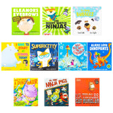 Humorous Children's Picture Books Collection Illustrated 10 Books Set (Aliens Love Dinopants, Superkitty, Three Ninja Pigs, Have You Seen My Giraffe?, Eleanor's Eyebrows, Too Many Bubbles & More...)