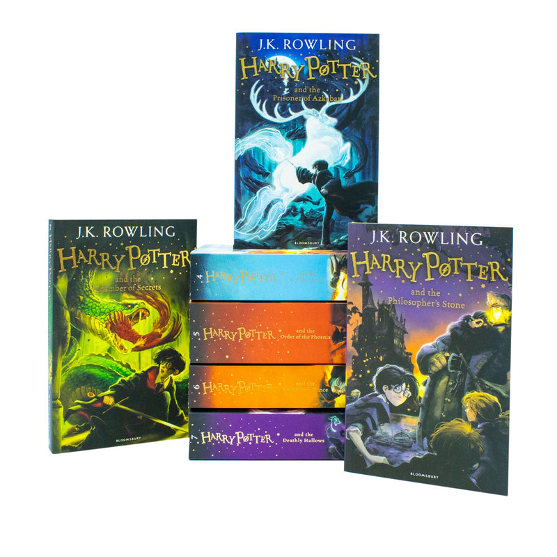 Harry Potter Book Set The Complete Collection by J.K Rowling Paperback Purple *NO BOX INCLUDED*