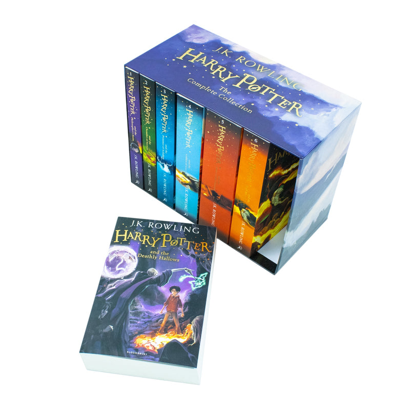 Harry Potter 7 Books Box Set Collection by J K Rowling - Paperback Fantasy Series Age 12+ Hogwarts wizard adventures Purple Box Fiction