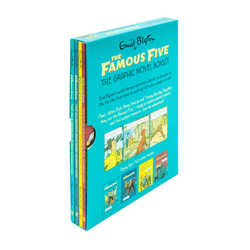 The Famous Five Graphic Novel 4 Books Collection Box Set By Enid Blyton (Five Go to Smuggler's Top, Five Run Away Together, Five Run Adventuring Again & Five on a Treasure Island)