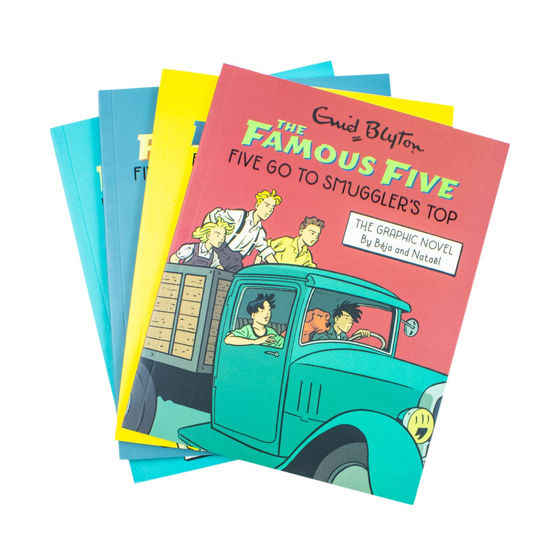 The Famous Five Graphic Novel 4 Books Collection Box Set By Enid Blyton (Five Go to Smuggler's Top, Five Run Away Together, Five Run Adventuring Again & Five on a Treasure Island)