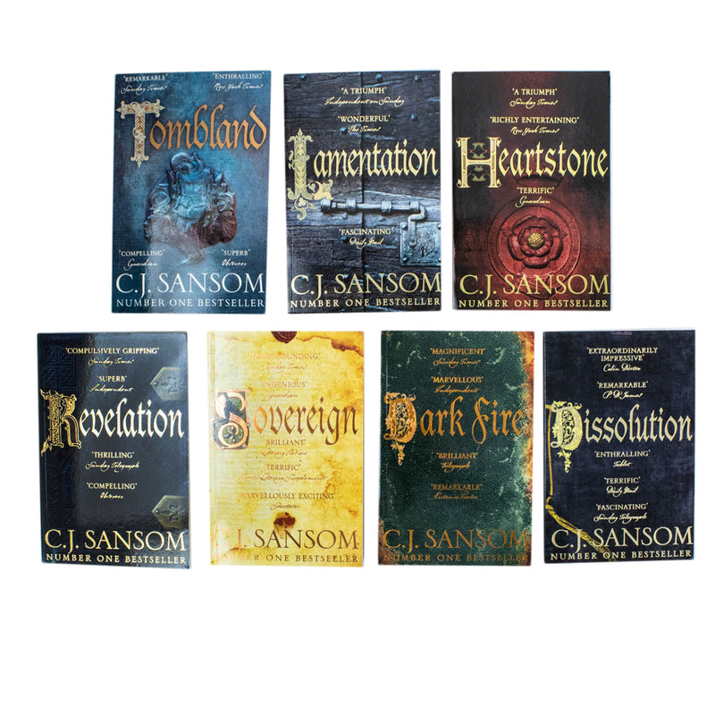 The Shardlake Series 7 Books Collection Set By C. J. Sansom (Dissolution, Dark Fire, Sovereign, Revelation, Heartstone, Lamentation, Tombland)