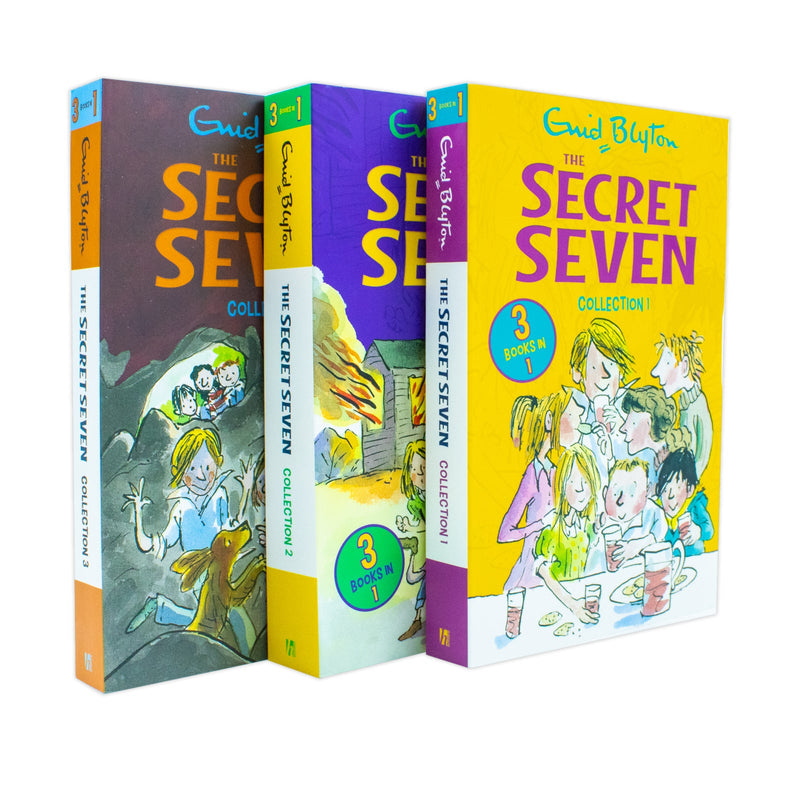 Enid Blyton The Secret Seven 9 Story Collection in 3 Books Set