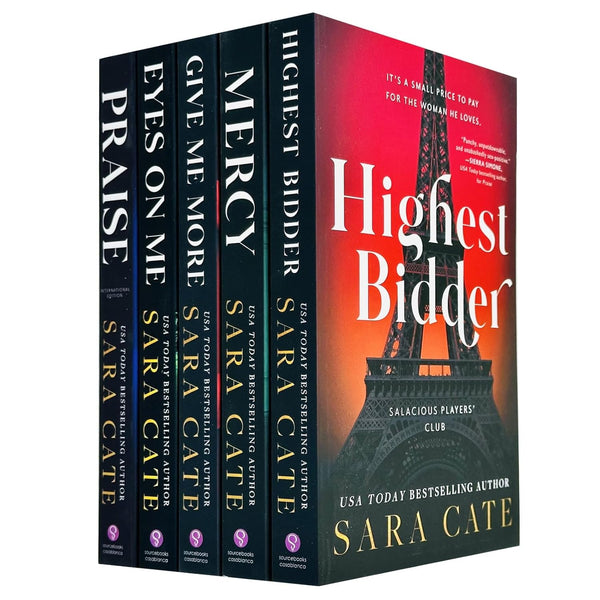 Salacious Players Club Series 5 Books Collection Set by Sara Cate (Praise, Eyes on Me, Give Me More, Mercy & Highest Bidder)