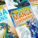 Step By Step Guide How To Draw Manga and Anime For Beginners 6 Books Set Collection: (Animals, Dinosaurs, Dragons, Matiral Arts Figures, Monsters, Superheroes)