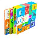 y First 100 Words Box Set 4 Board Books Collection Set(Words, Animals, Colours, Shapes and Numbers, Letters and Phonics)