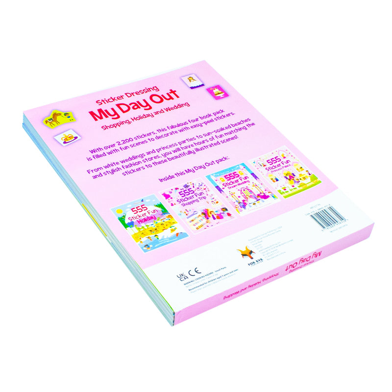 Sticker Dress Up 4 Activity Book Collection Set, My Day Out Fashion Shopping, Holiday, Princess Palace and Wedding: (Over 555 Fun Stickers in Each Book)